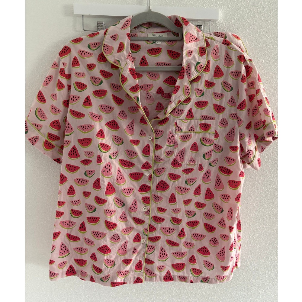 Crafted‎ by Mahogany Pajama Set Womens XL Watermelon Print Shorts Novelty Lounge